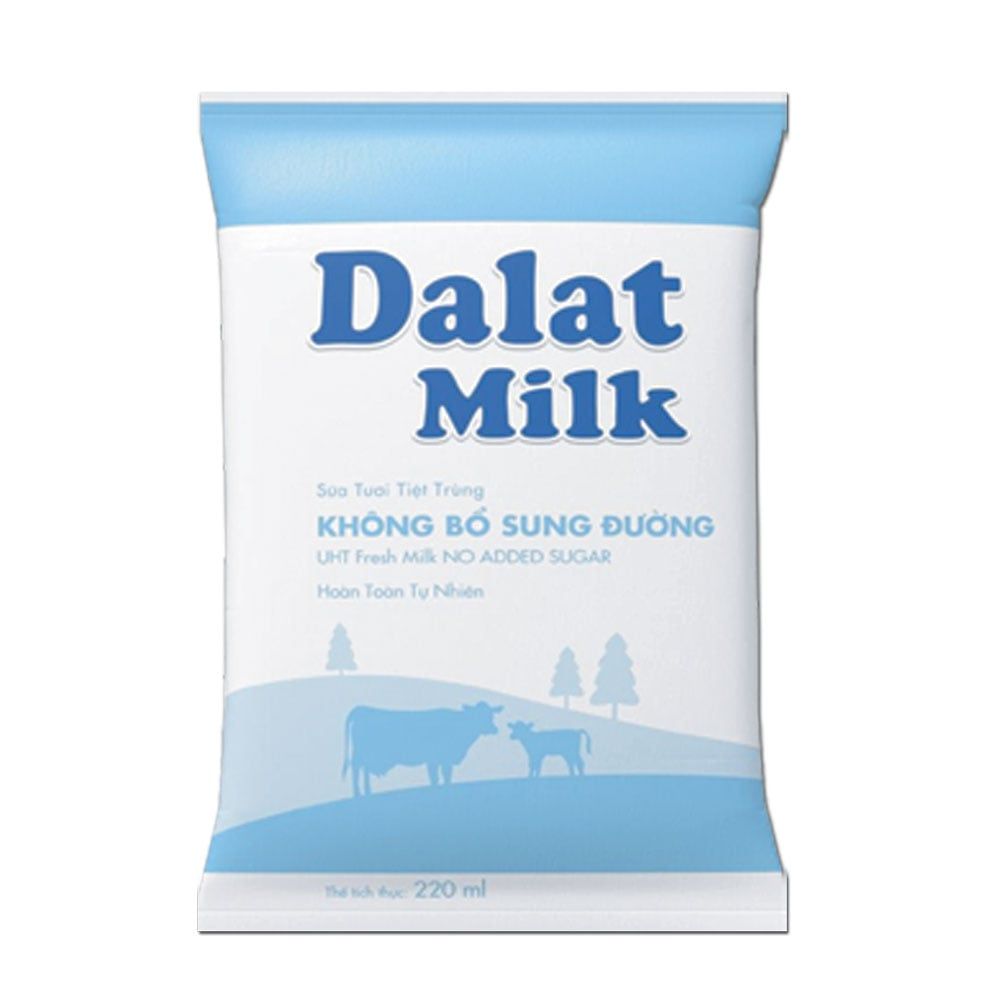 DA.M.F- Sữa tươi không đường Dalat milk 220ml - Plain Fresh Milk Dalat milk 220ml ( Pack )