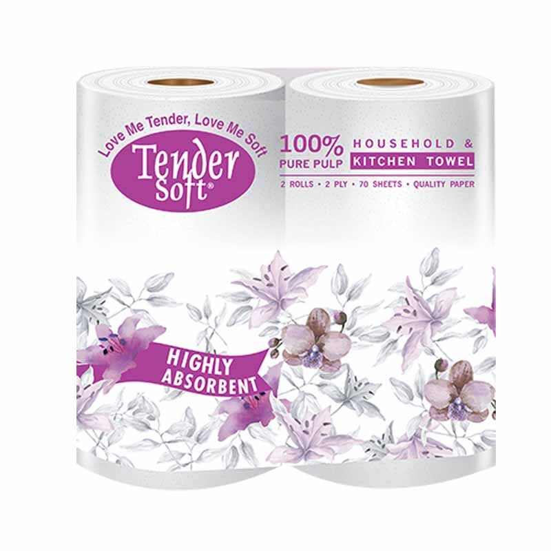 PU.H- Khăn giấy nhà bếp Tender Soft - Kitchen Paper Towels Tender Soft Pack 2 Rolls ( pack )