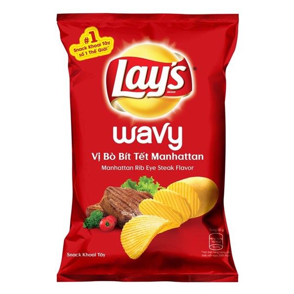 PC.S- Bánh khoai tây vị bò bít tết Lay's 30g - Wavy Lay's 30g (pack)