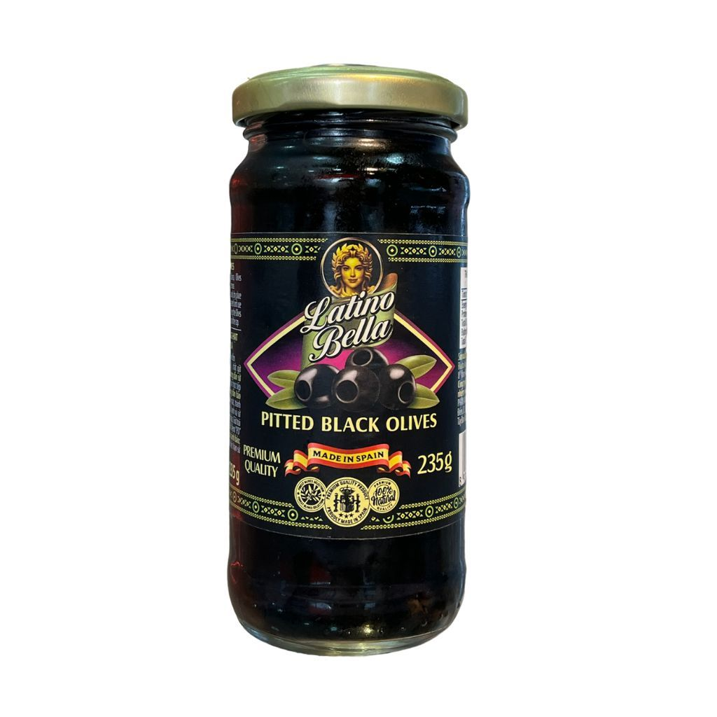 PK- Pitted Black Olives Latino Bella 450g T6