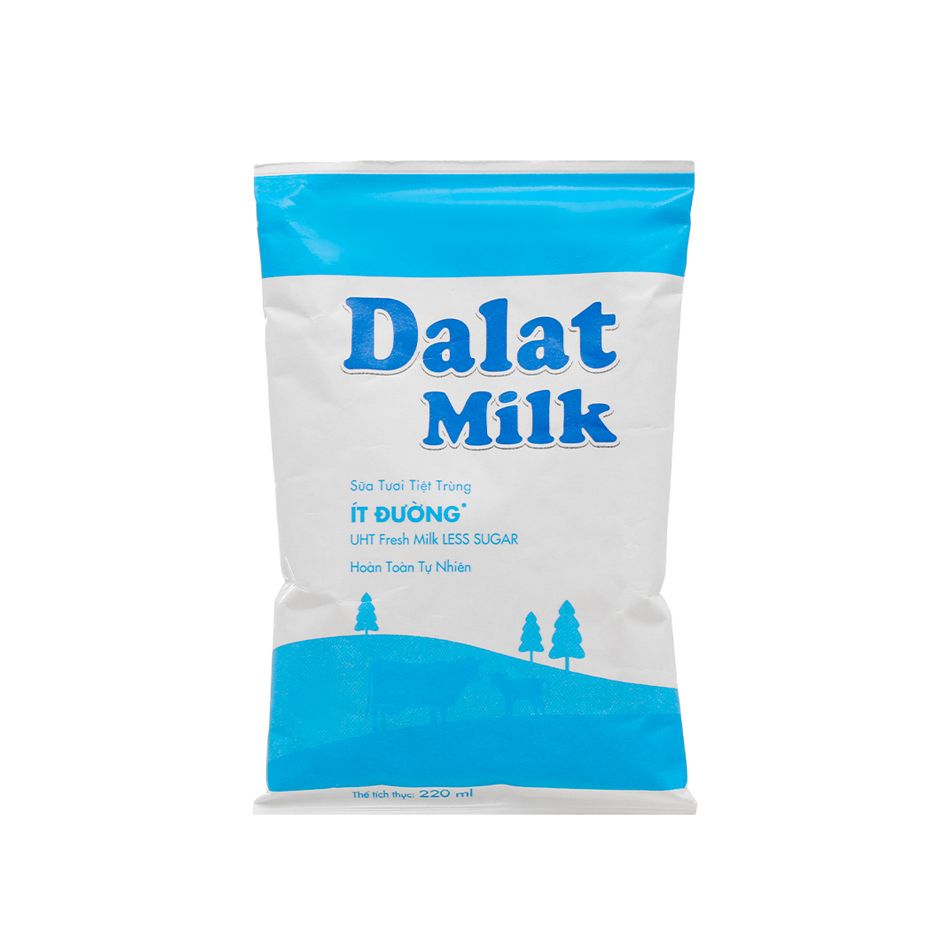 DA.M.F- sữa tươi ít đường TH true milk 220ml - Less Sugar Dalat Milk 220ml ( Pack )