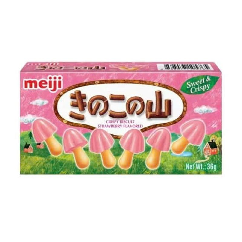 SN.PC- Strawberry Chocolate Flavoured Confectionery With Crispy Cracker Meiji Chocorooms 36g