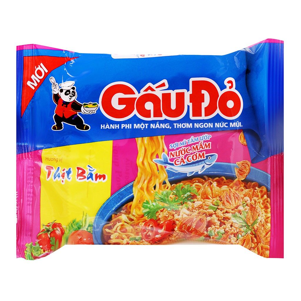 NDI- Mì thịt bằm Gấu Đỏ 63g - Minced Meat Noodles (pack)