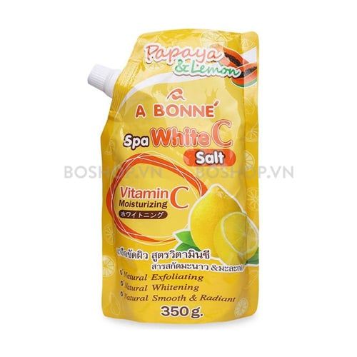 PU.PC- Muối Tắm Sữa Tẩy Tế Bào Chết A Bonné - Payaya & Lemon Spa White C Salt A Bonne 350g ( pack )