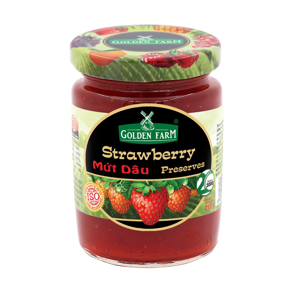 JA- Mứt dâu Golden Farm - Strawberry Preserves 450g ( Jar )