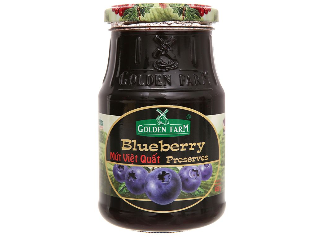 JA- Mứt Việt quốc - Blueberry Preserves Jam Golden Farm 450g ( jar )