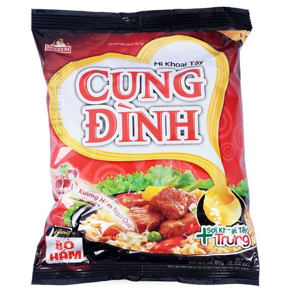 NDI- Mì bò hầm Cung Dinh 80g - Stewed Beef Noodle (pack)