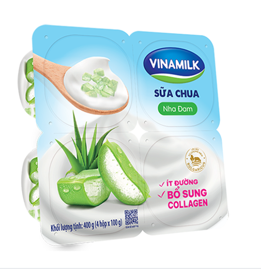 DY- Less Sugar Aloe Vera Yogurt Vinamilk 100g T4