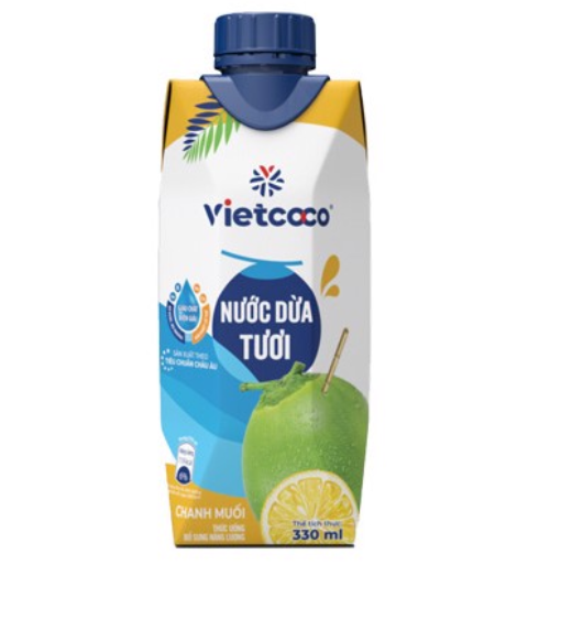 BW.J- Nước Dừa Tươi Chanh Muối Vietcoco - Fresh Coconut Juice Vietcoco 330ml ( bottle )