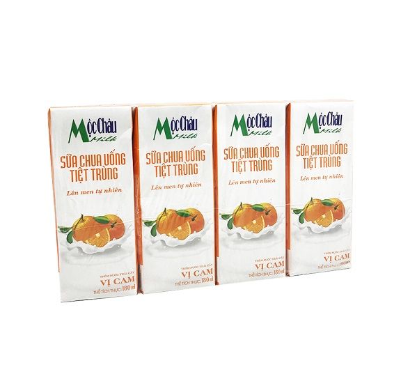 DA.M.F- sữa chua uống vị cam Mộc Châu 180ml - Orange UHT Fresh Milk Mộc Châu 180ml ( box )