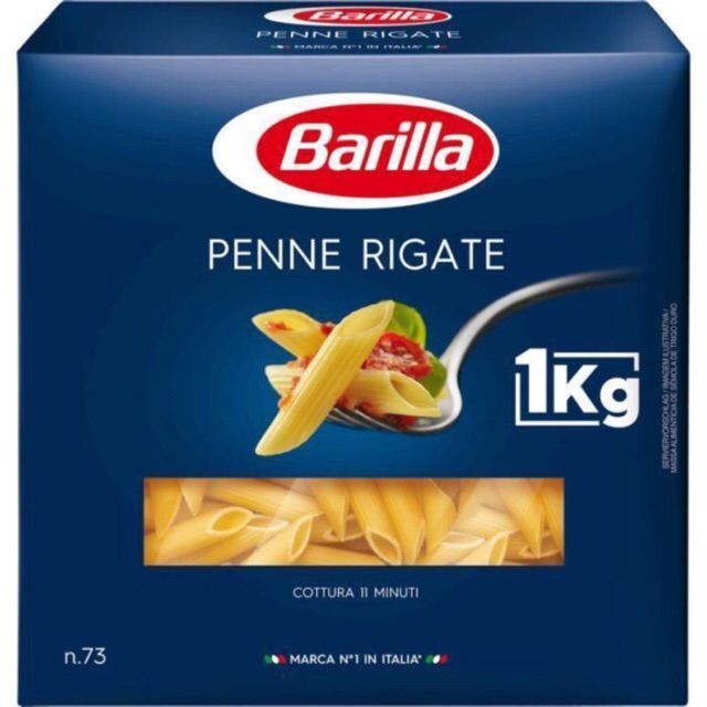 P- Nui ống tre Barilla 1kg - Penne Rigate (Box)