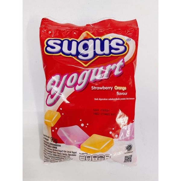 PC.CD- Kẹo mềm vị sữa chua trái cây Sugus 90g - Yogourt Strawberry Orange