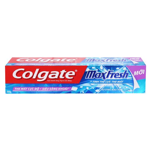 PU.PC- Kem đánh răng Colgate Max Fresh Hương Bạc Hà - Peppermint Ice Toothpaste Colgate 200g ( Box )