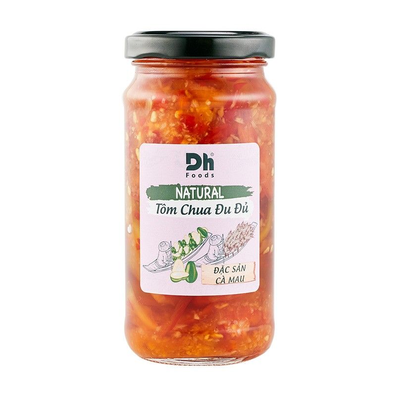 PK- Tôm chua đu đủ DH Foods 240g - Pickled Whole Shrimp In Fish Sauce & Pickled Vegetable ( bottle )