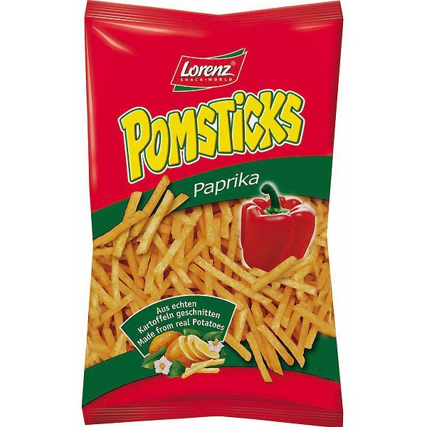 PC.S- Bánh khoai tây que vị paprika - Paprika Pomsticks Lorenz 100g (Bịch)