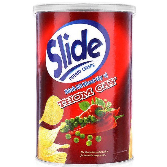 PC.S- Bánh khoai tây vị cay Slide 75g - Hot & Spicy Potato Crisps (Lon)