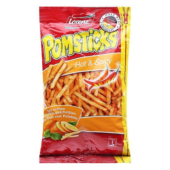 PC.S- Bánh khoai tây que - Hot & Spicy Pomsticks Lorenz 100g (gói)