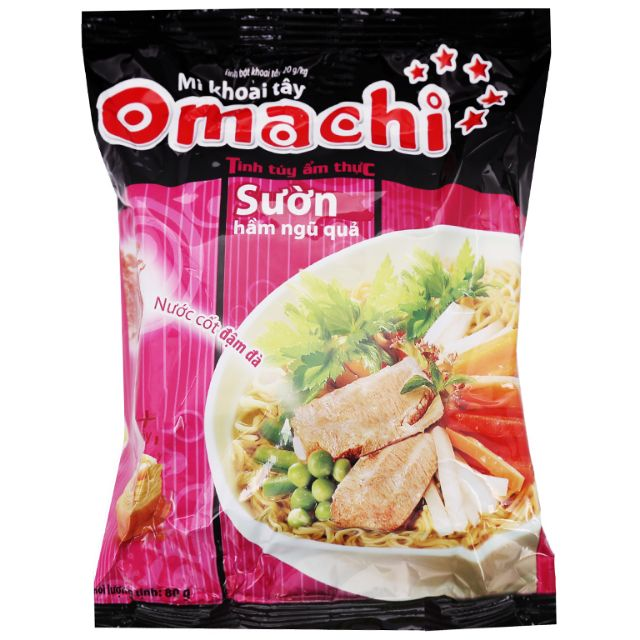 NDI- Mì Omachi Sườn hầm Ngũ quả - Omachi With Pork Flavor Noodles 80g