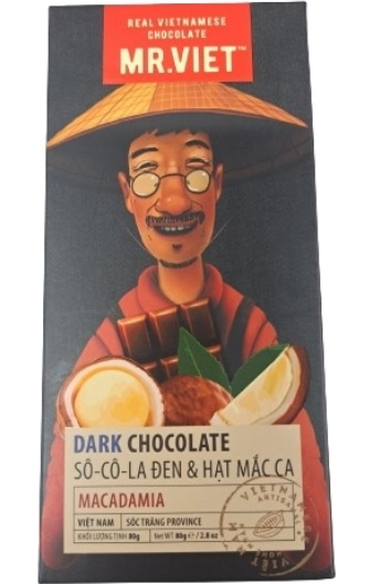 CH- Dark Chocolate & Macadamia Mr.Việt 80g T6