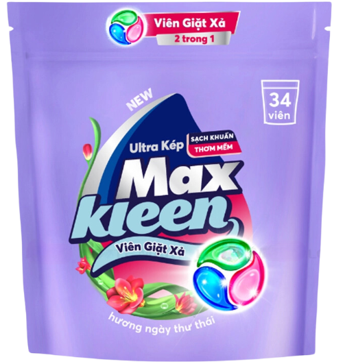 PU- Laundry Detergent Tablets Maxkleen 34pcs (Hương ngày thư thái) T1