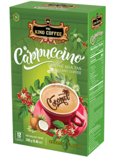 CF- Coconut Flavor Cappuccino King Coffee (12packs x 20g) 240g T4