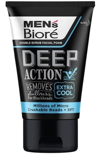 PU- Extra Cool Double Scrub Facial Foam Men Biore 100g T2