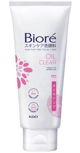 PU- Skin Purifying Facial Foam Formula With White Clay Oil Clear Biore 50g