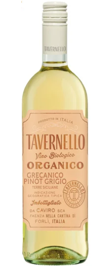 WI.W- White Wine Tavernello Organico Grecanico Pinot Grigio Terre Siciliane 12% 750ml T12