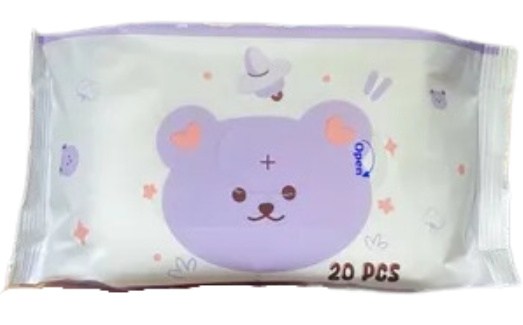 PU-Tiêu dùng. Antibacterial Wet Wipes Aiko 20 sheets (Tím)