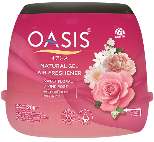 PU- Natural Gel Air Freshener Sweet Florar & Pink Rose Oasis 200g