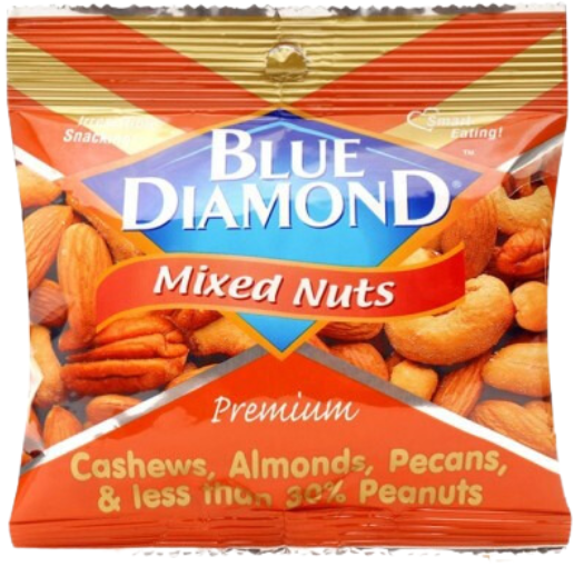 NU- Mixed Nuts Roasted Blue Diamond 30g T3