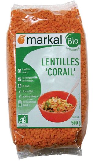 NU- Organic Red Lentil Markal 500g T2