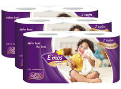 PU-Tiêu dùng. Premiun Bathroom Tissue E'mos 2Pcs T6