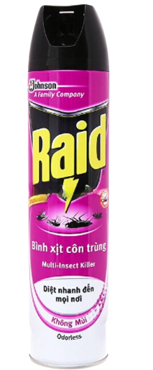 PU- Odorless Insect Spray Raid 520ml T7