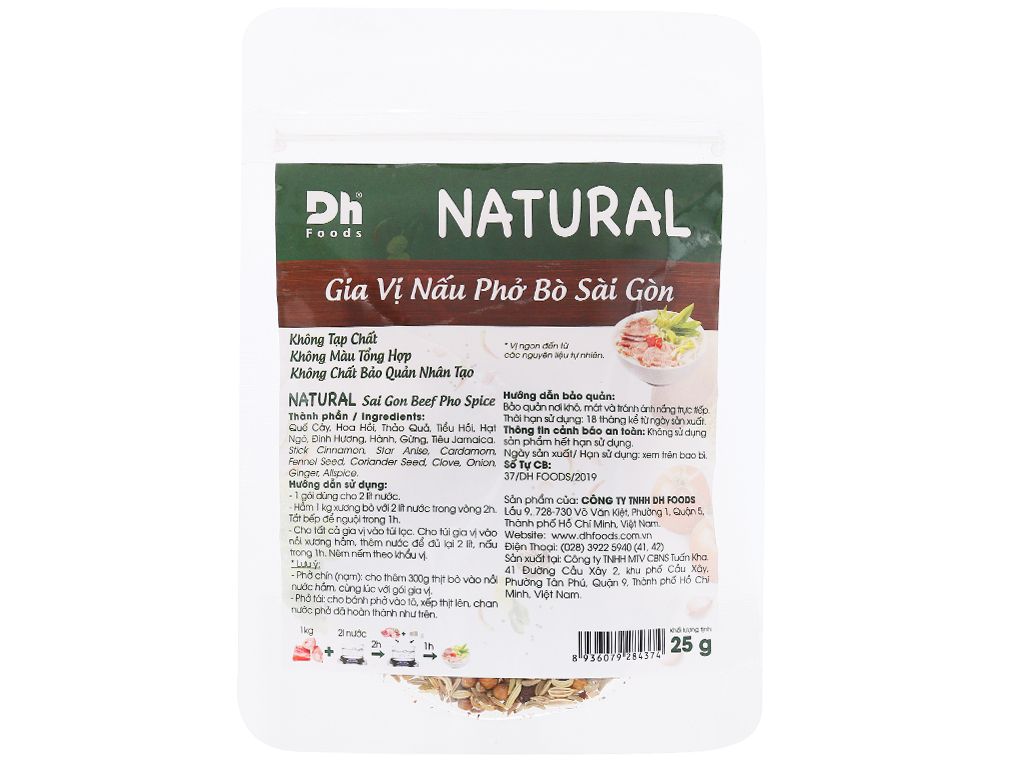 SD- Gia vị nấu phở bò Sài Gòn DH Foods 25g - Sai Gon Beef Pho Spice