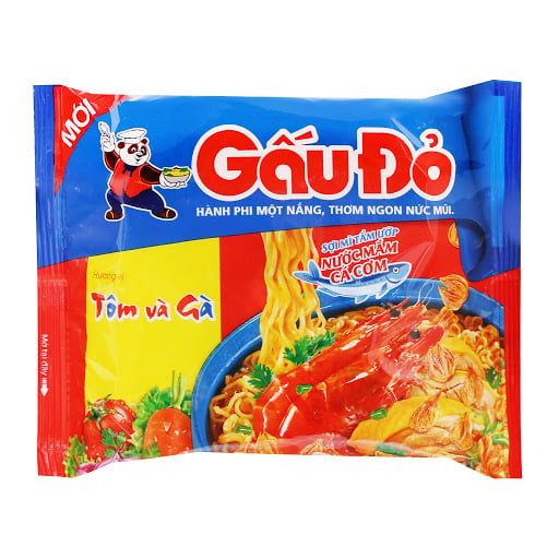 NDI- Mì tôm và gà Gấu Đỏ 63g - Shrimp And Chicken Noodles (pack)