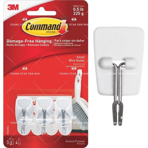 PU-Small Utility Hooks Command 3M 225g (pack)