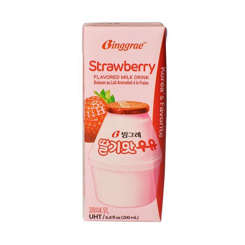 DA.M.N- Sữa dâu Binggare 200ml - Strawberry Flavored Milk Binggrae 200ml ( bottle )