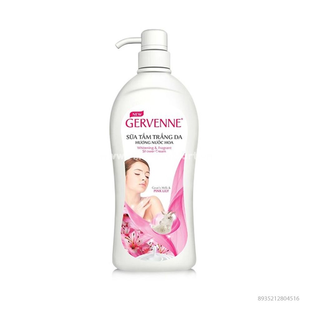 PU.PC- Sữa tắm Gervenne trắng da - Pink Lily Shower Gel Gervenne 450g ( bottle )