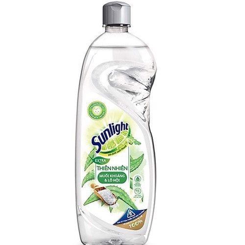 PU.HC- Nước Rửa Chén Sunlight Thiên nhiên muối khoáng lô hội - Natural Mineral Salt & Aloe Dish Soap Sunlight 400ml ( bottle )