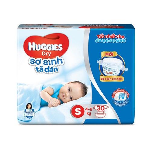 PU.M- Tã dán sơ sinh Huggies Diapers New Born S30 - Diapers Huggies Size S 30Pcs ( pack )