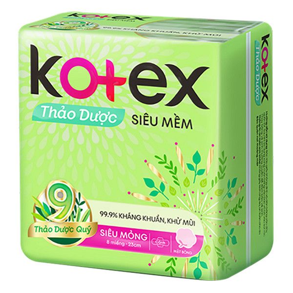 PU.P- Băng Vệ Sinh Kotex Thảo Dược Siêu Mềm Cánh - Herbal Tampon Kotex 8Pcs ( pack )