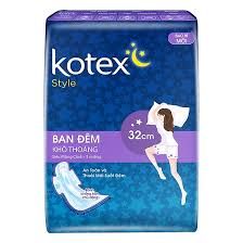 PU.P- BĂNG VỆ SINH KOTEX SIÊU BAN ĐÊM CÁNH 32cm - Tampon Kotex Night 32cm ( Pack )