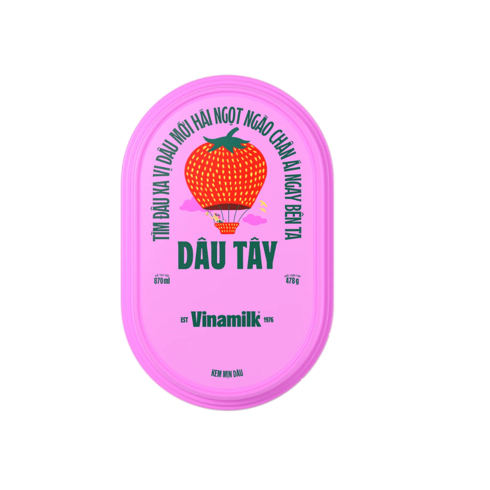 IC- Strawberry Ice Cream Vinamilk 478g/870ml