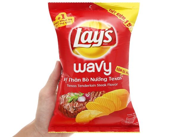 PC.S- Bánh khoai tây vị thăn bò nướng Lay's 65g - Texas Tenderloin Steak Flavor Snack (Pack)