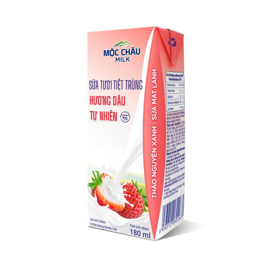DA.M.F- Strawberry UHT Mộc Châu Milk 180ml T7
