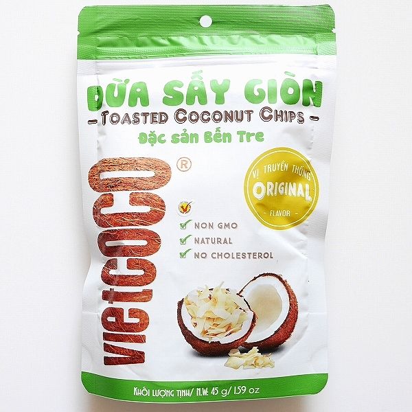 FRD- Dừa sấy Vietcoco 45g - Toasted Coconut Chips Original (Pack)
