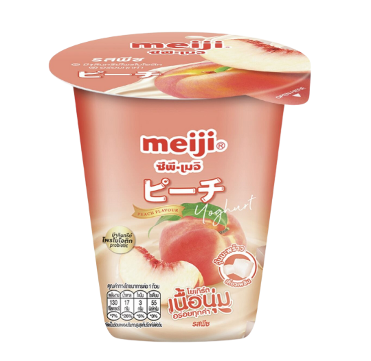 DY- Peach Flavored Yogurt With Nata De Coco Meiji 135g T1