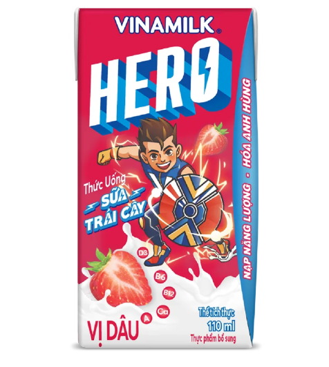 DA.M.N- Strawberry Flavour Milk Hero Vinamilk 110ml