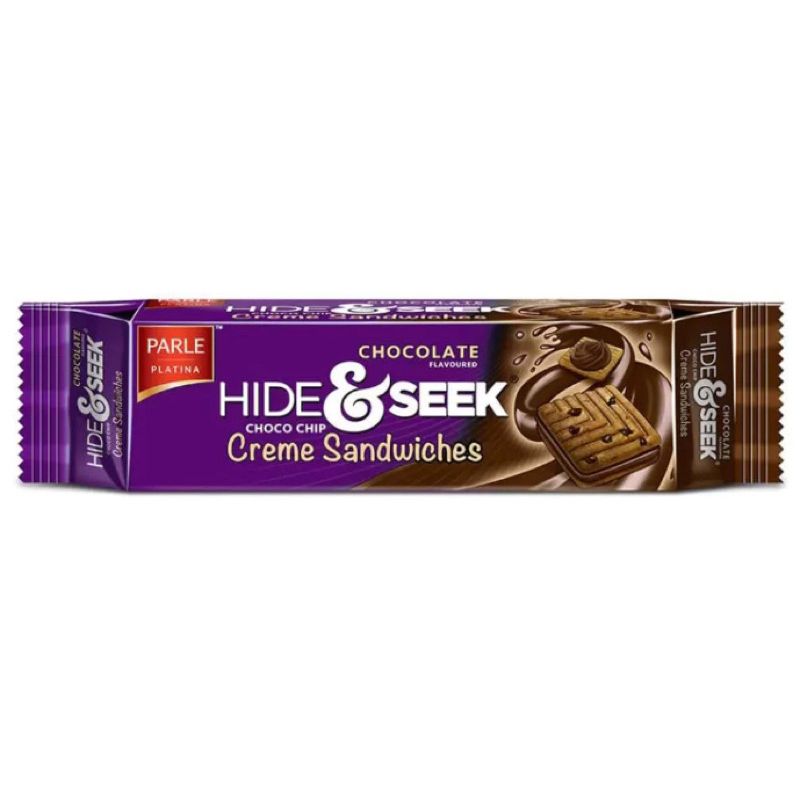 SN.PC- Chocolate Flavor Choco Chip Creme Sandwich Cookies Hide & Seek Parle Platima 112.5g